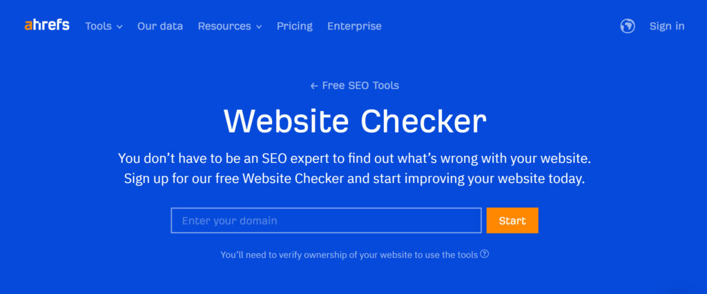 Ahrefs Website Checker