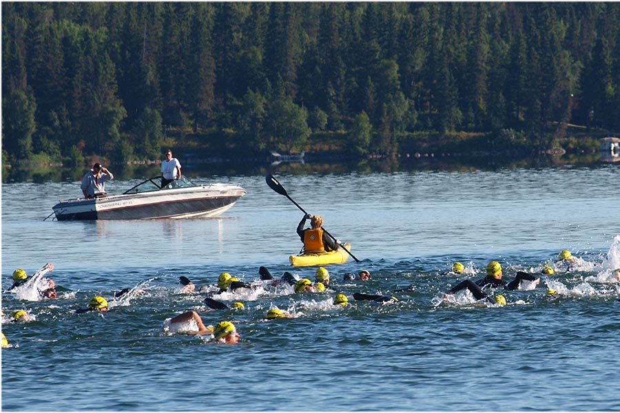 Swim segment of the sprint triathlon